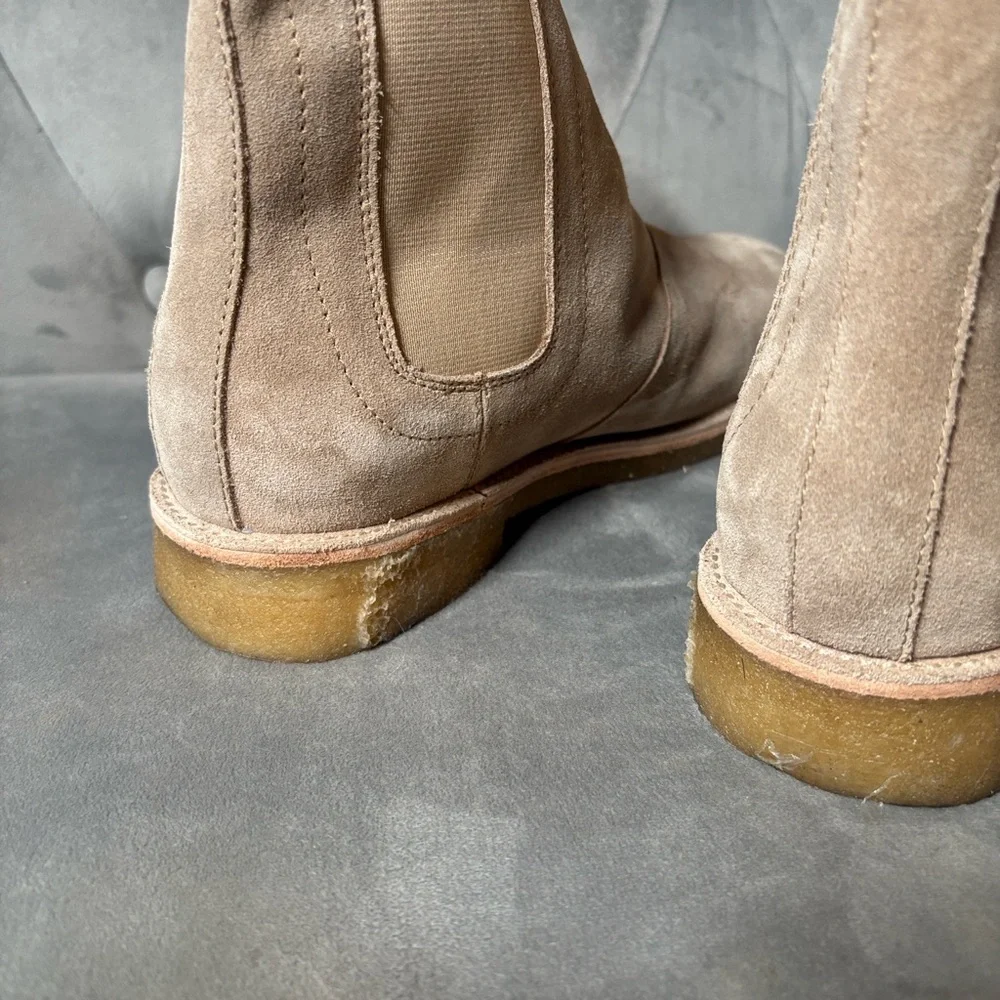 CIVIL REGIME Men's Cream Leather Crepe Sole Unit‎ Chelsea Boots